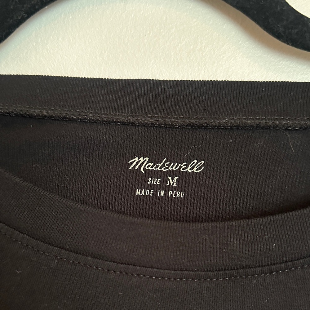 Madewell Black Tie-Front Short Sleeve Tee - Picture 2 of 6